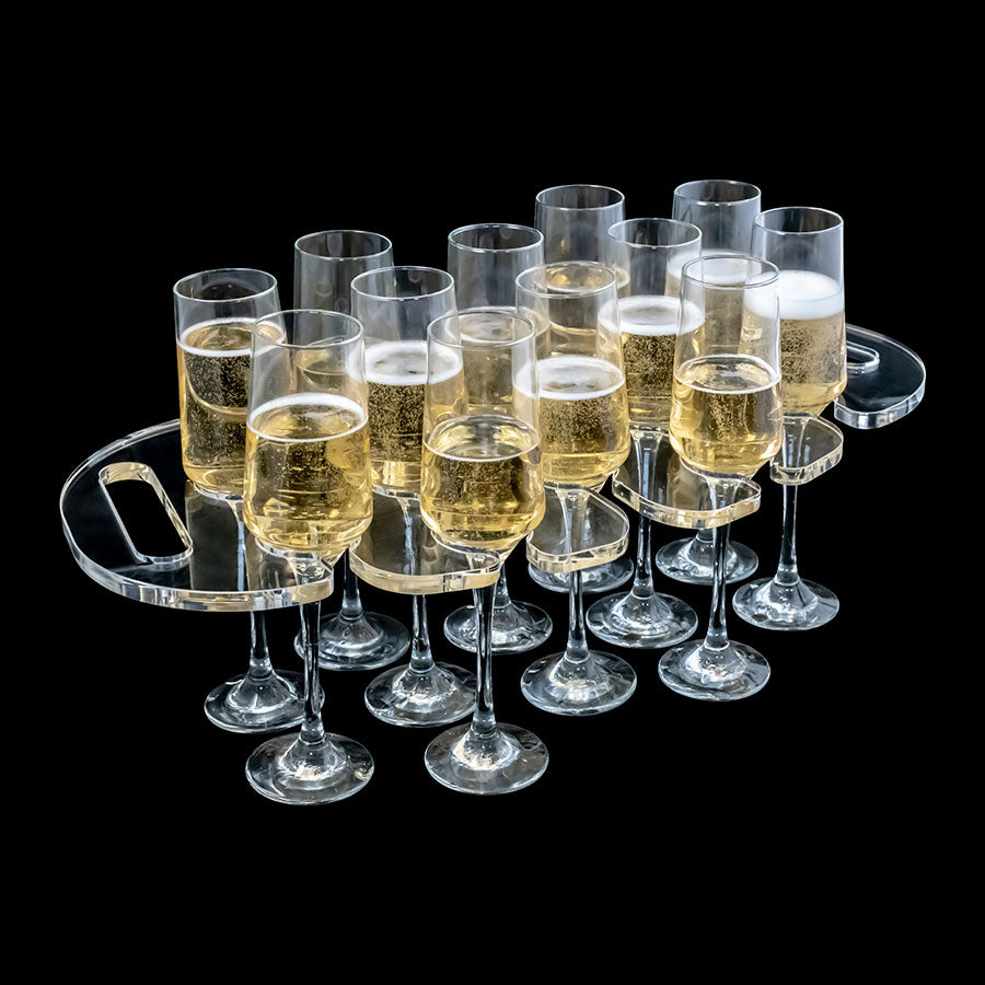 Plasma Acrylic Clear Champagne Flute Tray 49 x 24cm Pack of 2