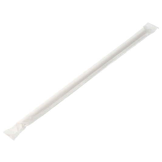 Utopia Paper Wrapped White Straw 8" 20cm Box of 250