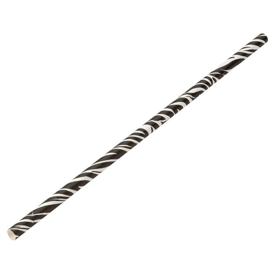 Utopia Paper Zebra Straw 8" 20cm Box of 250