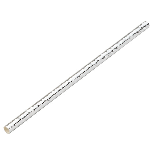 Utopia Paper Silver Cocktail Straw 5.5" 14cm 5mm Bore Pack of 24