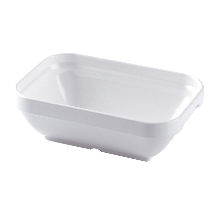 Harfield Polycarbonate White Rectangular Deep Dish 13.8x9.5x4.5cm 250ml