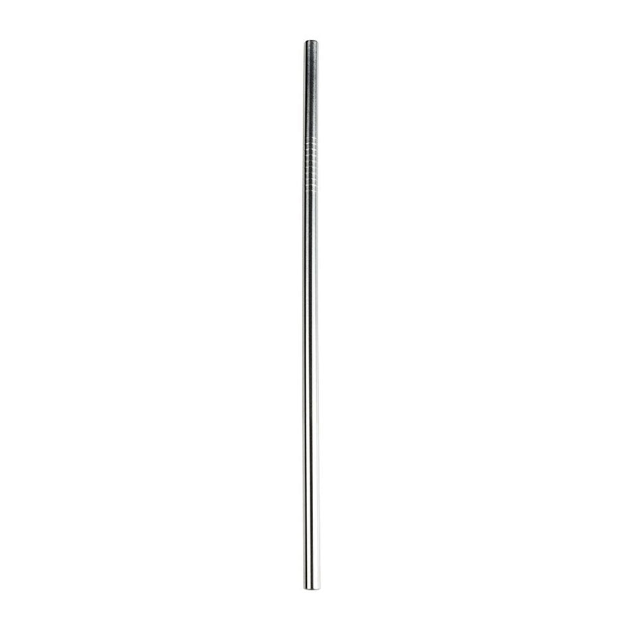 Grunwerg Stainless Steel Silver Straw 215mm x 9mm