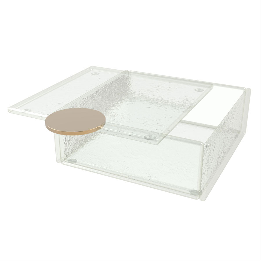 My Glass Studio Bento Dinner Plates Clear Transparent Square Box With Lid 14x5.5cm Pack of 3