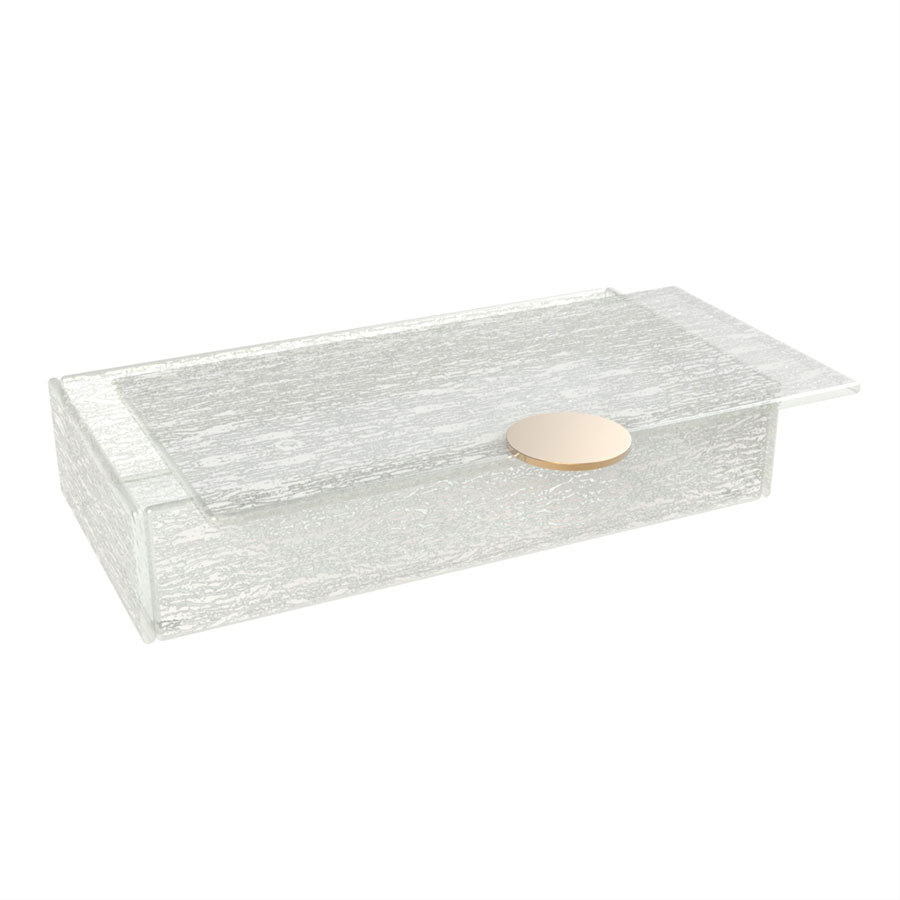 My Glass Studio Bento Dinner Plates Crackled White Rectangular Box With Lid 28x14x6cm Pack of 4