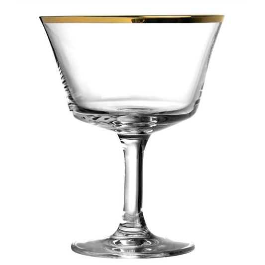 Urban Bar Gold Rim Fizz Cocktail Glass Coupe 20cl Pack of 6