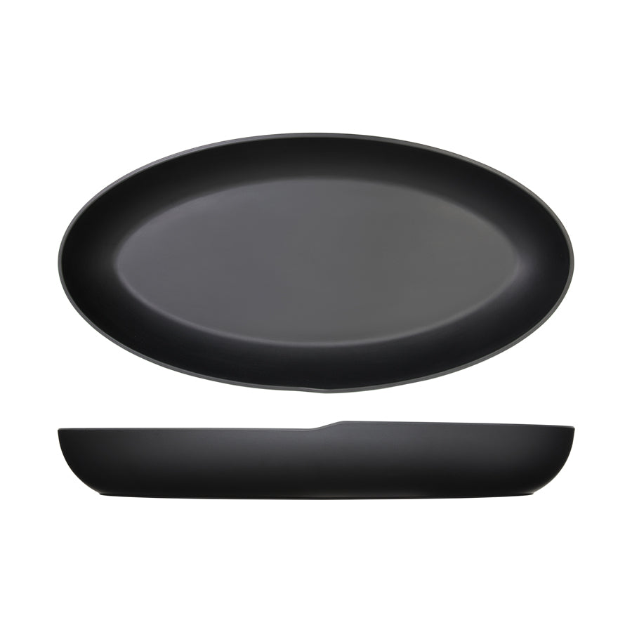 Creative Copenhagen Melamine Matte Black Oval Bowl 550x275x35mm