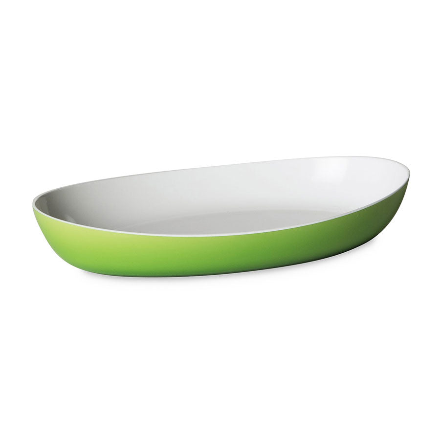 Harfield Display Acrylic Green/White Oval Server Plate 28x17cm