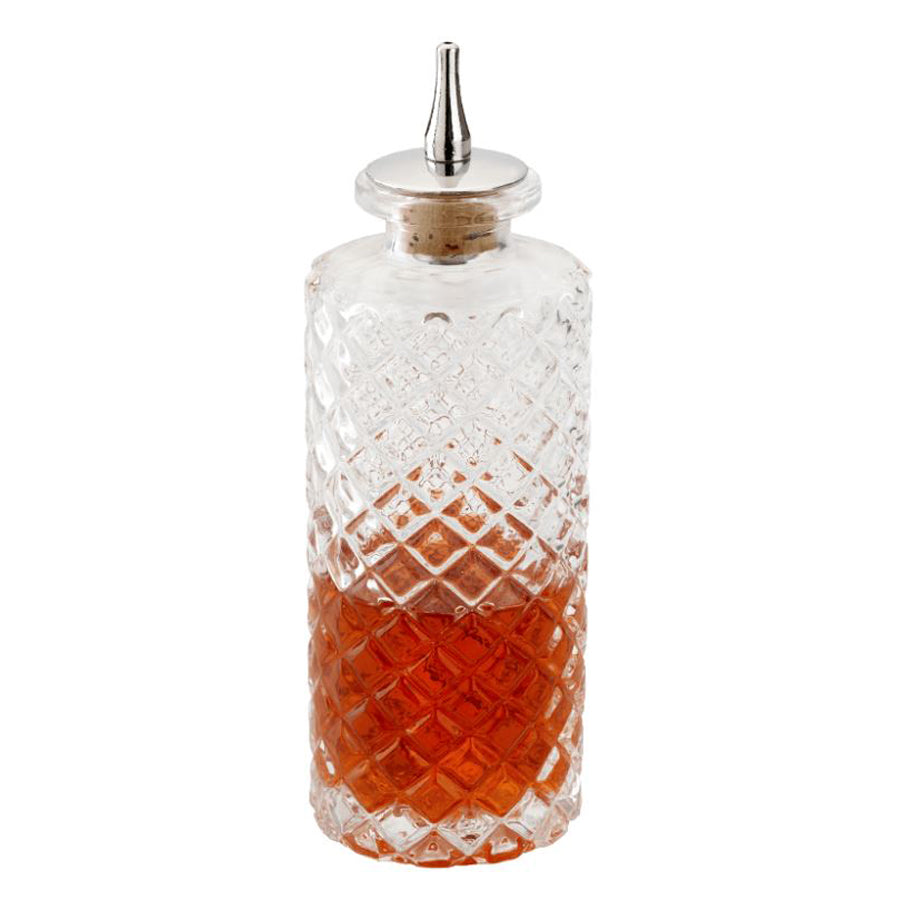 Barfly Glass Bitters Bottle Retro Design 5.1oz