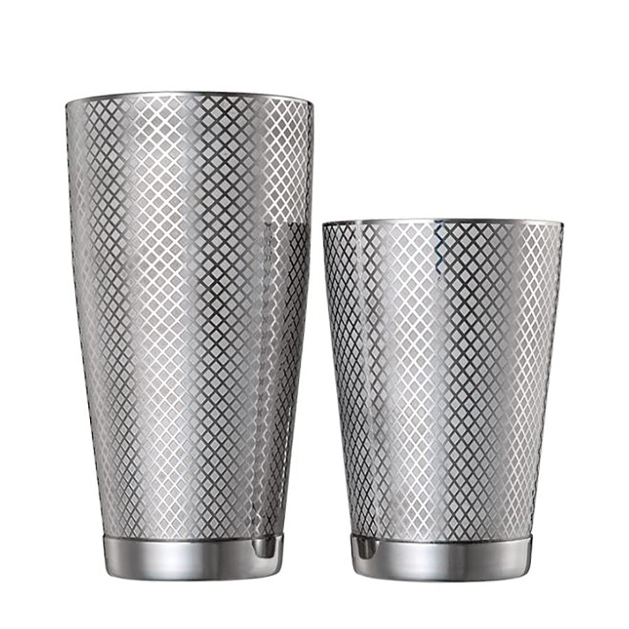 Barfly Diamond Lattice Stainless Steel Shaker Set 28 and 18oz