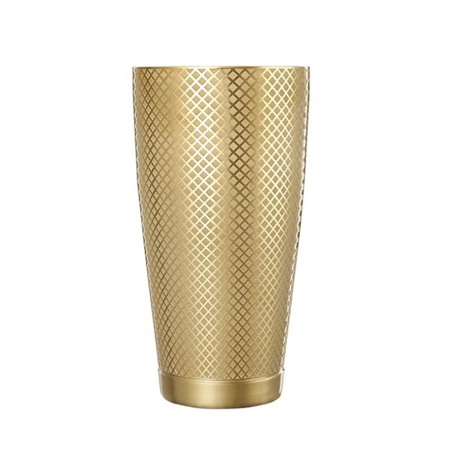 Barfly Diamond Lattice Gold Plated Shaker Tin 28oz