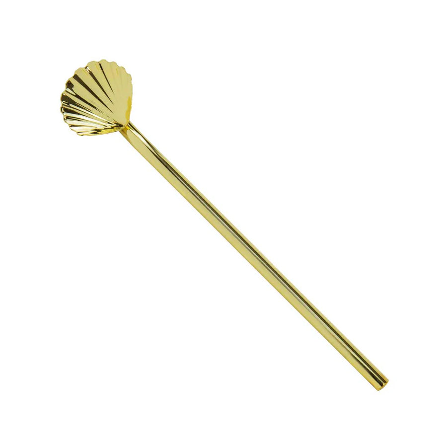 Urban Bar Gold Scallop Straw Stirrer 18cm Pack of 6