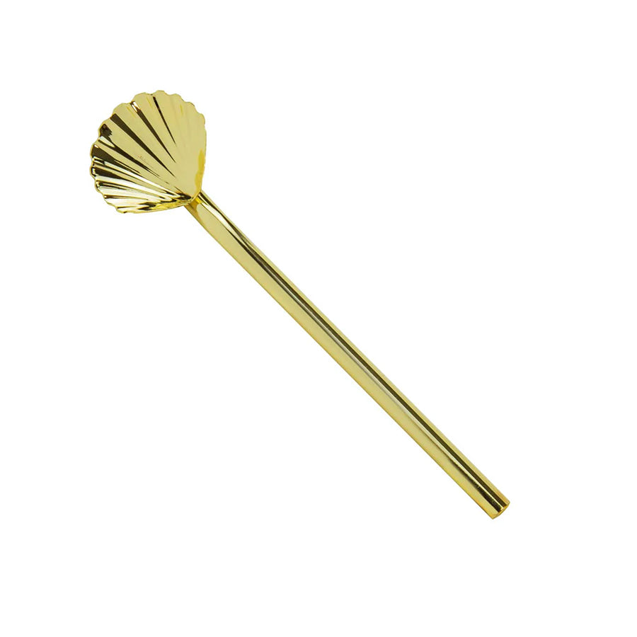 Urban Bar Gold Scallop Straw Stirrer 14cm Pack of 6