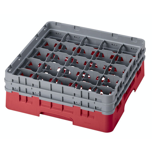 Cambro 25 Compartment Camrack Glass Rack Red