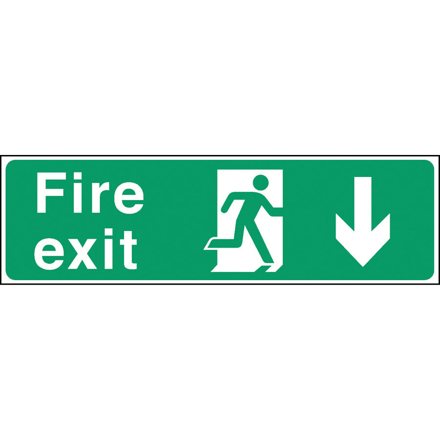 Mileta Safety Sign - Fire Exit Caution Door Is Alarmed 45x15cm