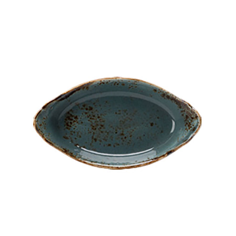 Steelite Craft Vitrified Porcelain Blue Oval Eared Dish 24.5x13.5cm Pack of 24