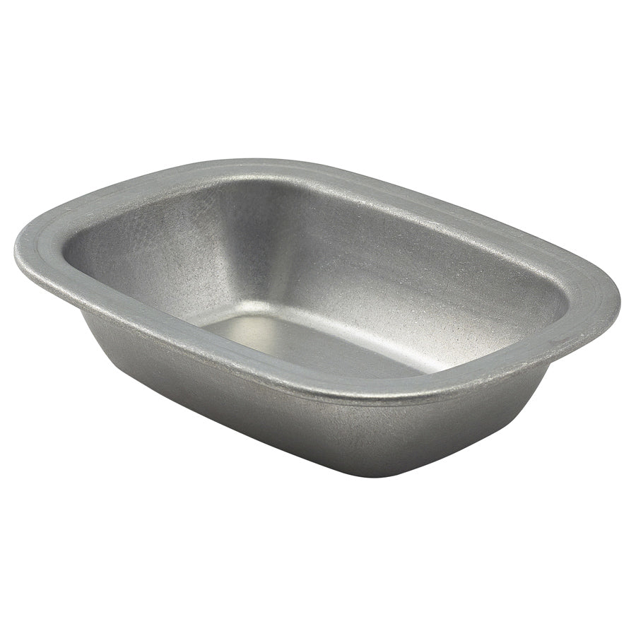 Genware Vintage Stainless Steel Rectangular Pie Dish 20x15x4.5cm 51cl 17.9oz