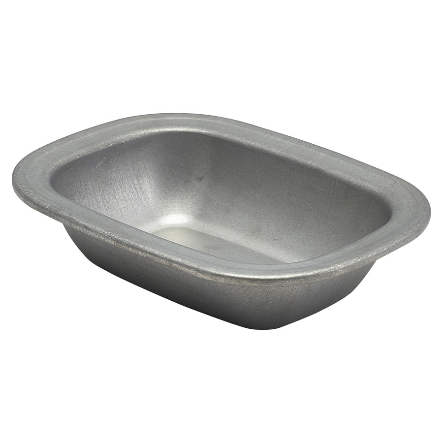 Genware Vintage Stainless Steel Rectangular Pie Dish 18x13.5x4cm 35cl 12.3oz