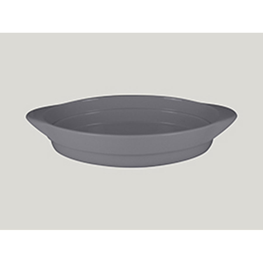 Rak Chef's Fusion Vitrified Porcelain Grey Oval Platter 31x18x5.7cm 1.25 Litre Pack of 3