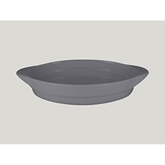 Rak Chef's Fusion Vitrified Porcelain Grey Oval Platter 31x18x5.7cm 1.25 Litre Pack of 3