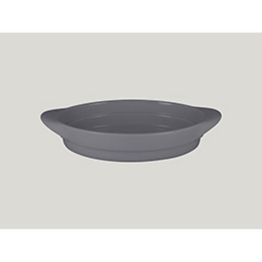 Rak Chef's Fusion Vitrified Porcelain Grey Oval Platter 26x17.5x5.5cm 1.2 Litre Pack of 3