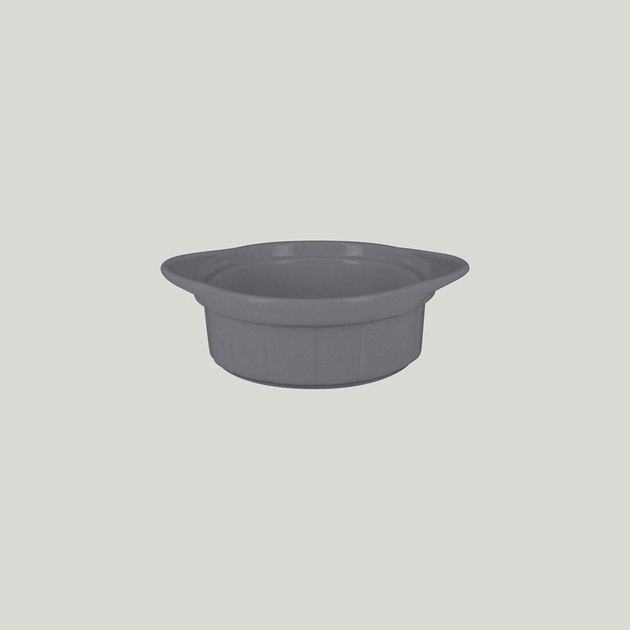 Rak Chef's Fusion Vitrified Porcelain Grey Round Ramekin With Grooves 11x4.5cm 30cl Pack of 12