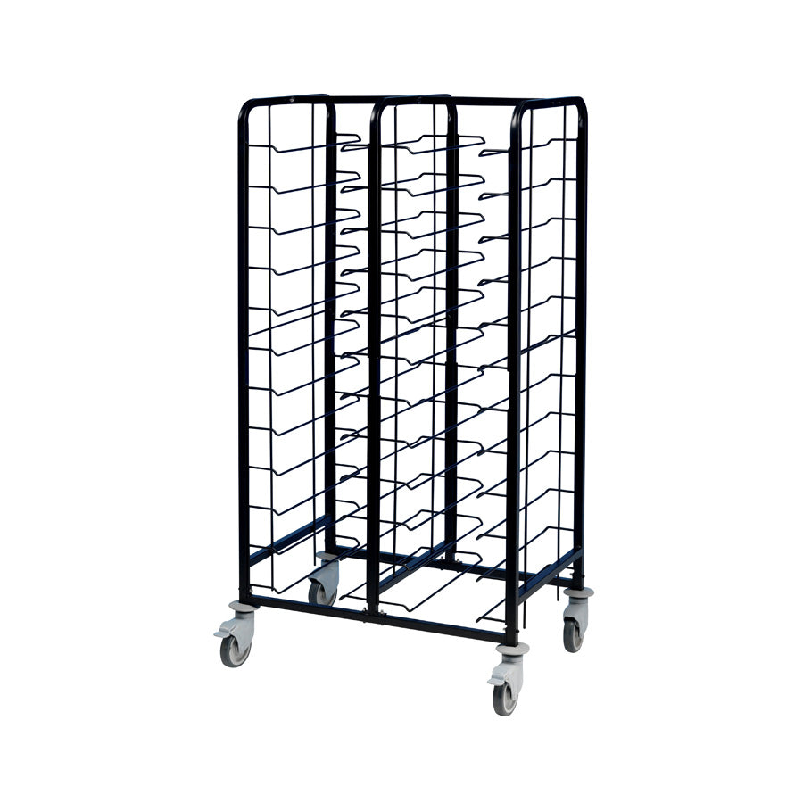 Tray Clearing Trolley - 2 x 12 Tray - Black Frame