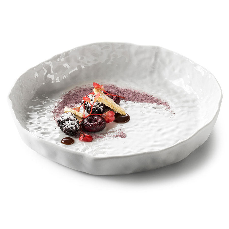 Pordamsa Salina Porcelain Gloss White Round Deep Plate/Bowl 23cm 75cl Pack of 3