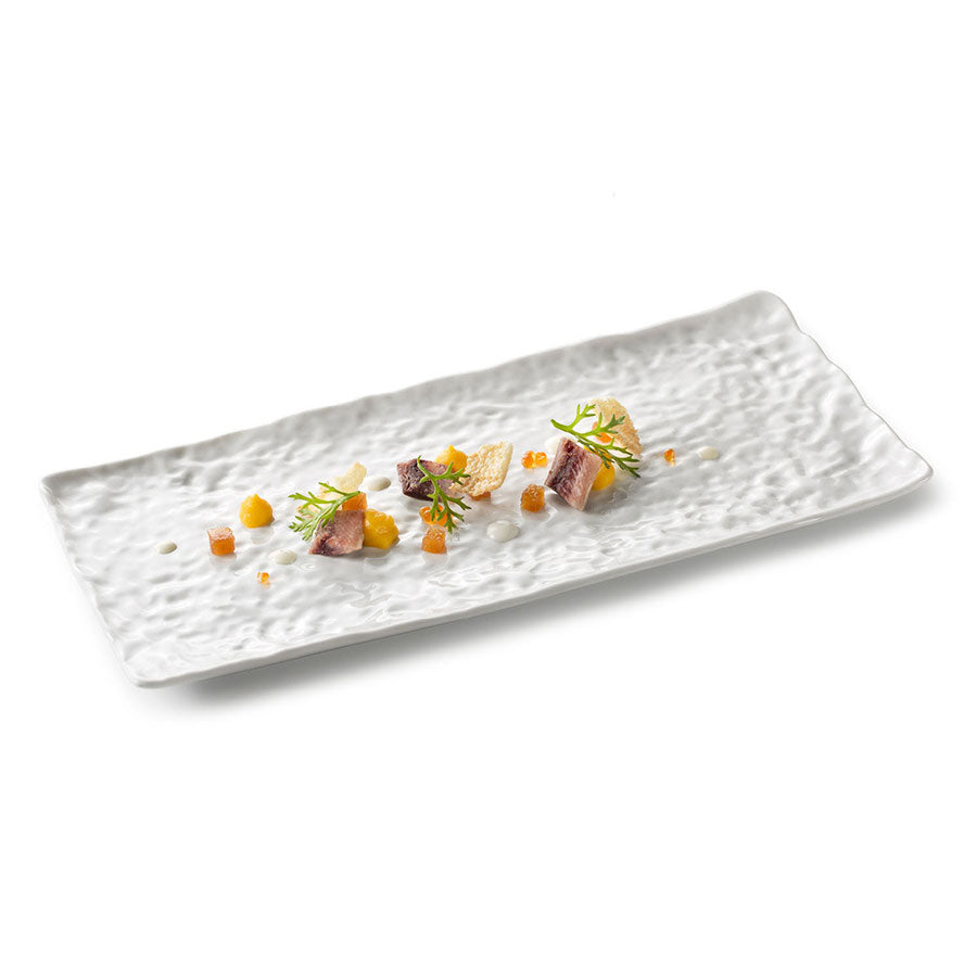 Pordamsa Salina Porcelain Gloss White Rectangular Tray 31x15cm Pack of 6