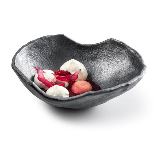 Pordamsa Atica Glass Matte Grey Organic Bowl 22X19cm 375ml Pack of 4