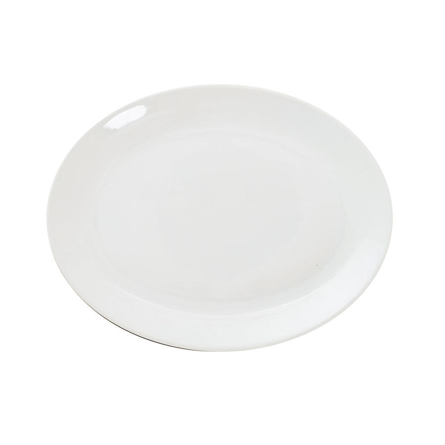 Great White Porcelain Oval Plate 30 x 24cm Pack of 6