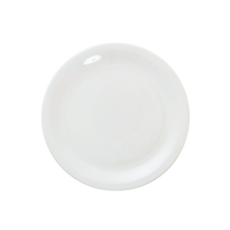 Great White Porcelain Round Narrow Rim Plate 22cm Pack of 6