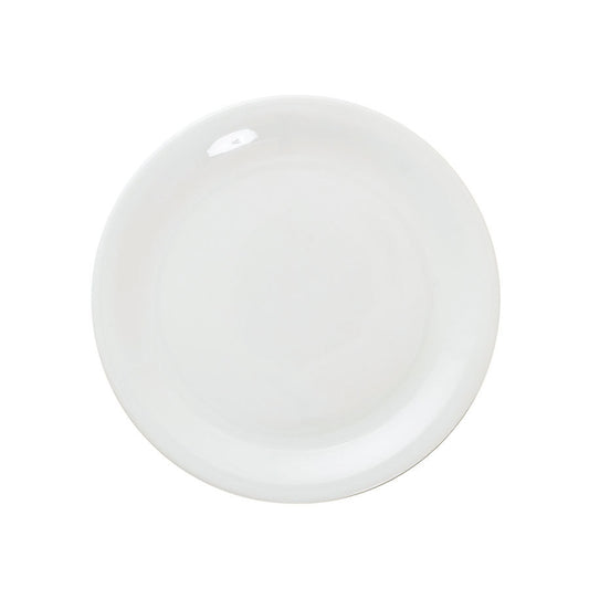 Great White Porcelain Round Narrow Rim Plate 24cm Pack of 6