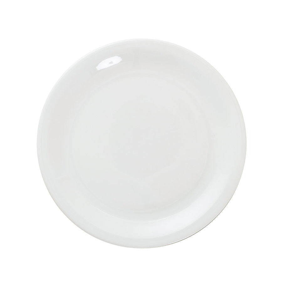 Great White Porcelain Round Narrow Rim Plate 25cm Pack of 6