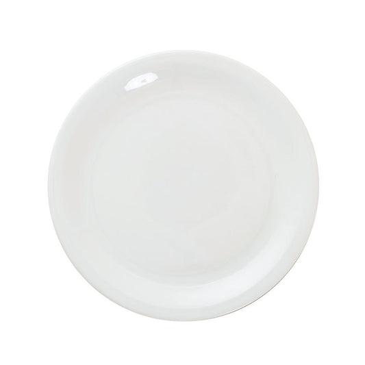 Great White Porcelain Round Narrow Rim Plate 25cm Pack of 6