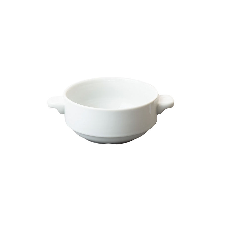 Great White Porcelain Round Lugged Soup Bowl 28cl 10oz Pack of 12