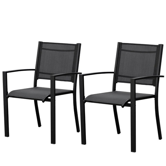 Outsunny Set of 2 Outdoor Garden Chairs