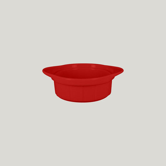 Rak Chef's Fusion Vitrified Porcelain Red Round Ramekin With Grooves 11x4.5cm 30cl Pack of 12