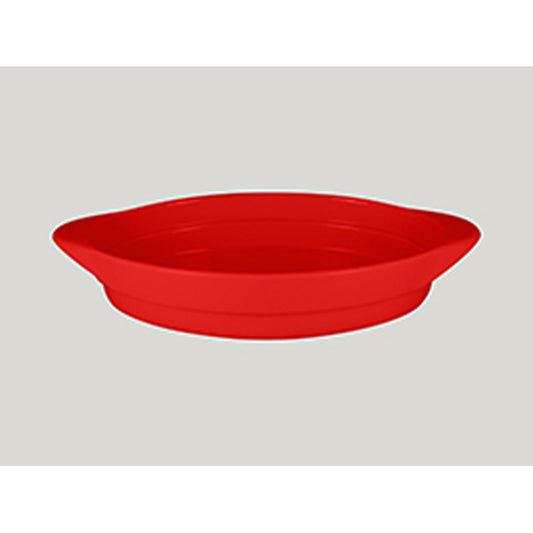 Rak Chef's Fusion Vitrified Porcelain Red Oval Platter 36.5x25x6cm 2.8 Litre Pack of 3