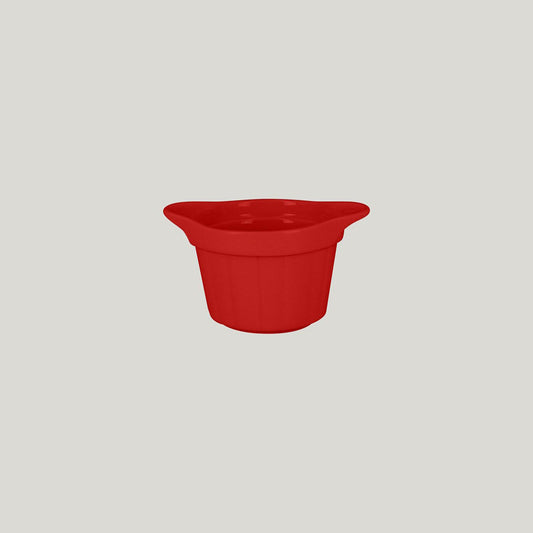 Rak Chef's Fusion Vitrified Porcelain Red Round Ramekin With Grooves 9x6.5cm 20.5cl Pack of 12