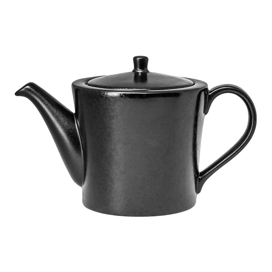 Rak Edge Vitrified Porcelain Black Teapot & Lid 40cl 13.55oz Pack of 4