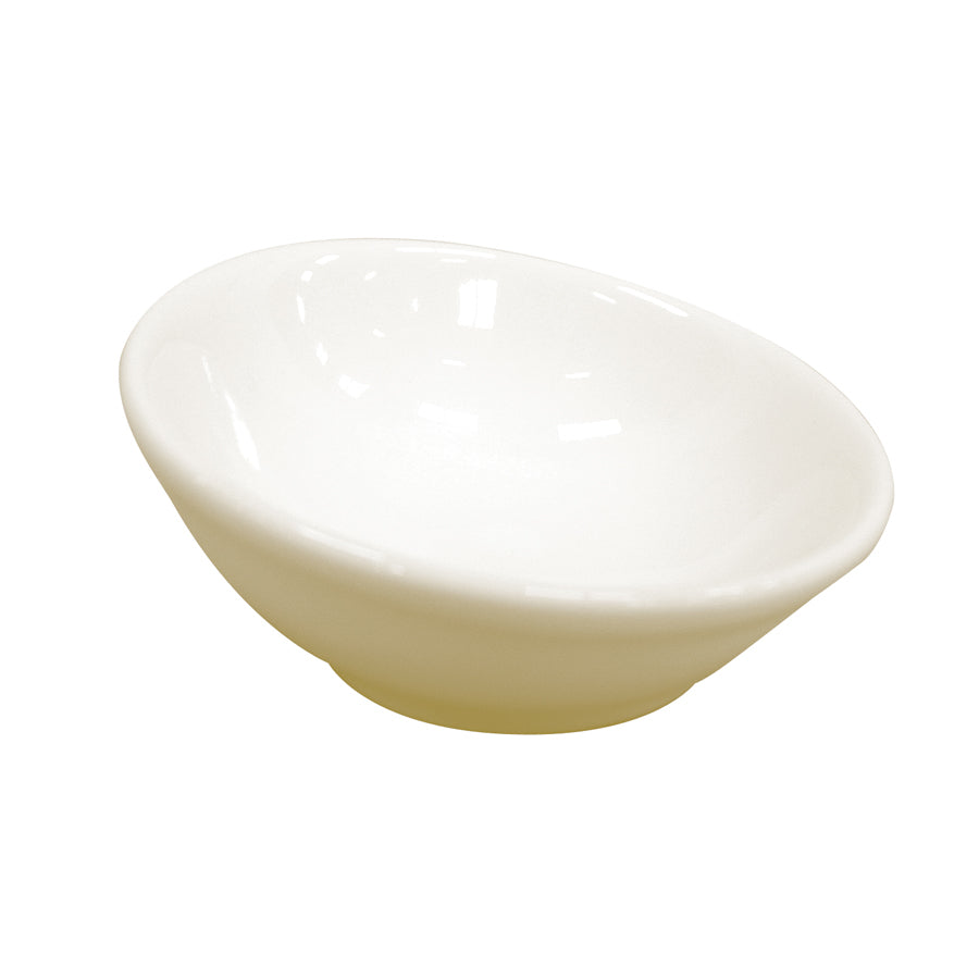 Rak Minimax Vitrified Porcelain White Asymmetric Dish 6x2cm Pack of 12