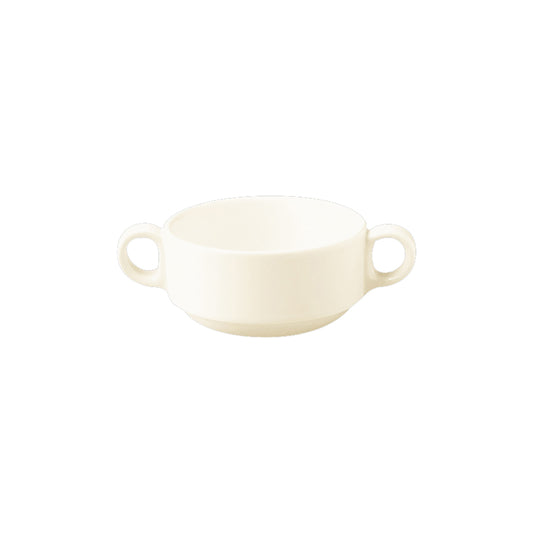 Rak Classic Gourmet Vitrified Porcelain White Handled Soup Bowl 10.5x6cm 30cl Pack of 12