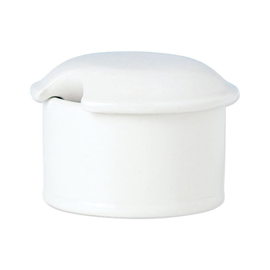 Steelite Simplicity Vitrified Porcelain White Mustard Pot Lid Pack of 12