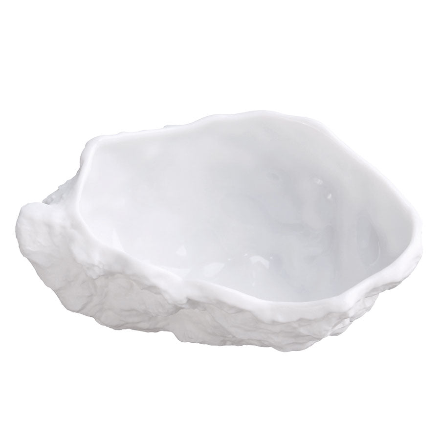 Pordamsa Mediterranean Textures Porcelain Gloss/Matte White Oyster Shell Bowl 8cm 30ml Pack of 6