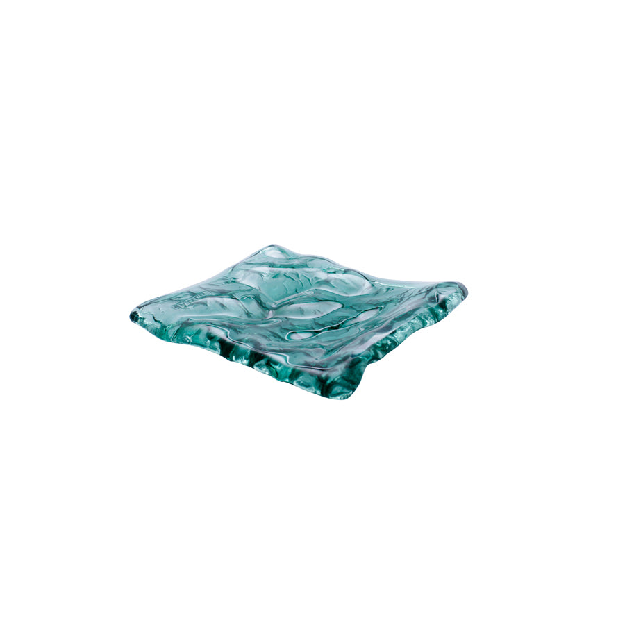 Pordamsa Mar Glass Green Rectangular Tray 15x14cm Pack of 6