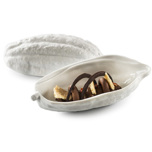 Pordamsa Botanique Porcelain Gloss/Matte White Cocoa Pod Bowl 18x8x9cm 180ml