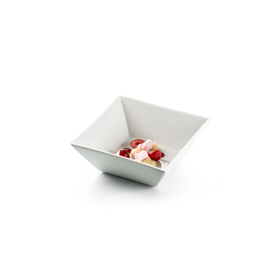 Pordamsa Square Porcelain White Square Bowl 14cm 35cl Pack of 6