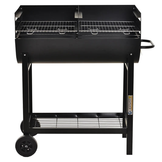 Outsunny Steel 2-Grill Charcoal BBQ