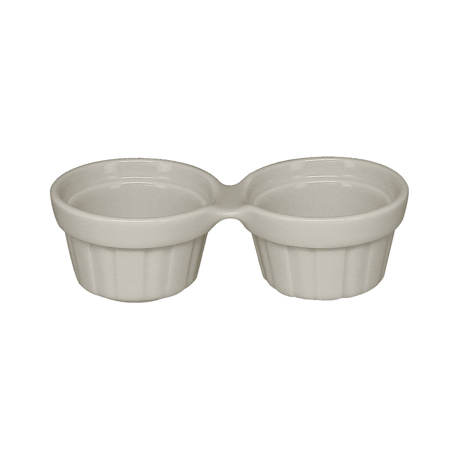 Rak Chef's Fusion Vitrified Porcelain White Round Double Ramekin 13x6cm Pack of 12