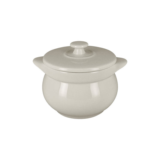 Rak Chef's Fusion Vitrified Porcelain White Round Soup Tureen & Lid 10.6x10.5 45cl Pack of 2